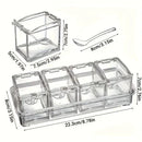 Porta Condimentos Organizador De Tempero Em Acrílico Com Suporte e Colher Inclusos - Entrega Grátis