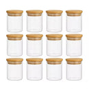 Kit Potes Para Condimentos de Vidro Com Tampa de Bambu e Anel de Silicone Excelente Vedação - Entrega Grátis